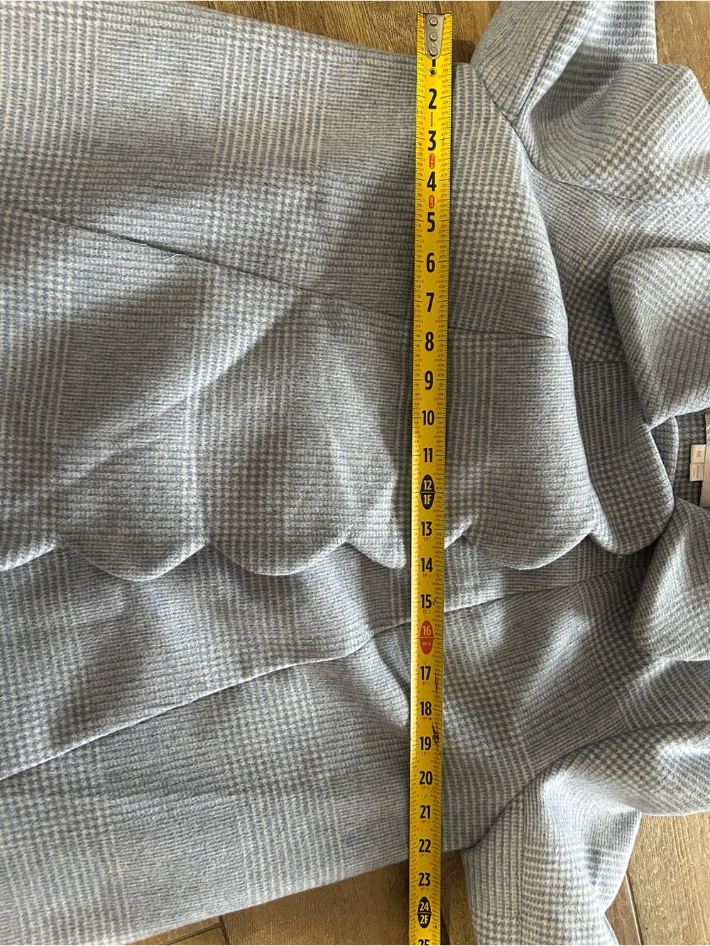 Gal Meets Glam Collection Aubrey Scalloped Houndstooth Check Blue Coat Size M - Picture 10 of 12